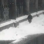 2. Кадр из фильма Шинель 1926 г. У Невской ограды Летнего сада.